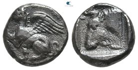 Thrace. Abdera 411-386 BC. Triobol AR