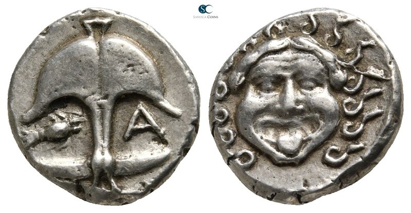 Thrace. Apollonia Pontica circa 480-450 BC. 
Drachm AR

14 mm., 2,86 g.

Up...