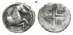 Thraco-Macedonian Region. Trie (TPIH) of Edonis circa 480-450 BC. Tritartemorion or 3/4 Obol AR