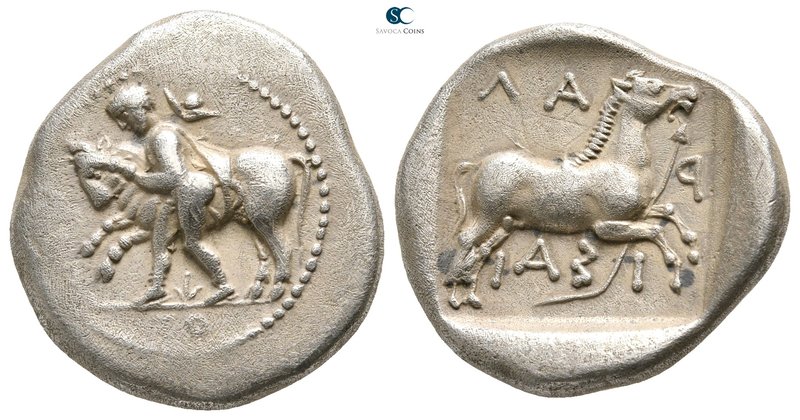 Thessaly. Larissa 450-420 BC. 
Drachm AR

20 mm., 5,88 g.

The hero Thessal...