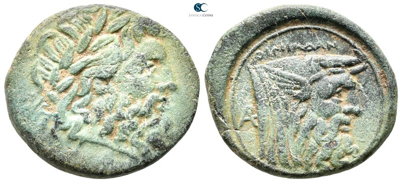 Akarnania. Oiniadai circa 219-211 BC. 
Tetrachalkon Æ

23 mm., 7,08 g.

Lau...
