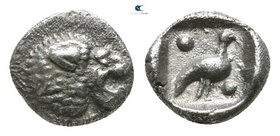 Caria. Mylasa  420-390 BC. Tetartemorion AR
