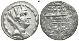 Seleucis and Pieria. Seleukeia Pieria circa 105-83 BC. Dated CY 10=100-99 BC. Tetradrachm AR