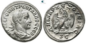 Seleucis and Pieria. Antioch. 7th officina. Trebonianus Gallus AD 251-253. Struck AD 251. Billon-Tetradrachm