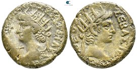 Egypt. Alexandria. Nero, with Divus Augustus AD 54-68. Dated RY 13=AD 66-67. Billon-Tetradrachm