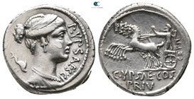 P. Plautius Hypsaeus 60 BC. Rome. Denarius AR