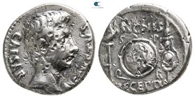 Augustus 27 BC-AD 14. Spanish mint (Colonia Partica). Denarius AR