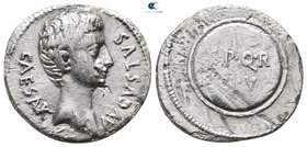 Augustus 27 BC-AD 14. Struck 19-18 BC. Uncertain Spanish mint (Colonia Caesaraugusta?). Denarius AR