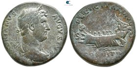Hadrian AD 117-138. Struck circa AD 132-135. The reverse type refers to Hadrian's return to Rome from his second great tour of the empire. Rome. Seste...