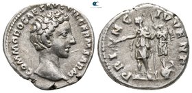 Commodus, as Caesar AD 166-177. Struck AD 175-176. Rome. Denarius AR