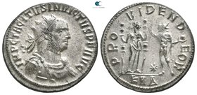Tacitus AD 275-276. Serdica. Antoninianus Æ silvered