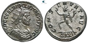 Diocletian AD 284-305. Ticinum. Antoninianus Æ silvered
