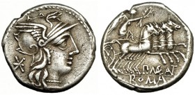 MAENIA. Denario. Roma (132 a. C.). FFC-831. SB-7. MBC.