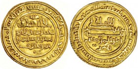 ACUÑACIONES ALMORÁVIDES. Dinar. 521H. Sevilla. Alí ibn Yusuf con Tasufin. V-1665. EBC-.