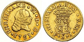 1/2 escudo. 1751. Sevilla. PJ. VI-425. MBC.