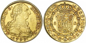 8 escudos. 1777. Madrid. PJ. VI-1624. Rayitas en el anv. MBC+. Escasa.