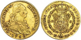 2 escudos. 1790. Madrid. MF. VI-1040. Pequeñas marcas. MBC.