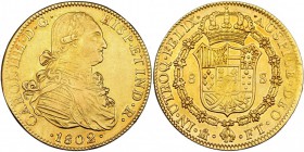 8 escudos. 1802. México. FT. VI-1339. R.B.O. MBC+.