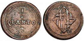 1/2 quarto. S/F. Barcelona. VI-1. MBC-. Escasa.