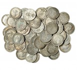 63 monedas de 1 real y 10 céntimos de escudo. MBC-/MBC+.