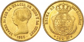 100 reales. 1855. Barcelona. VI-631. EBC.