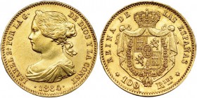 100 reales. 1864. Madrid. VI-651. EBC.