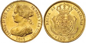100 reales. 1861. Sevilla. VI-661. R.B.O. EBC.