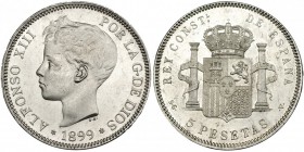 5 pesetas. 1899 *18-99. Madrid. SGV. VII-191. B.O. SC.