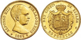 20 pesetas. 1889 *18-89. Madrid. MPM. VII-194. EBC+.