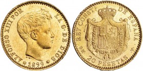 20 pesetas. 1899 *18-99. Madrid. SMV. VII-197. B.O. SC.