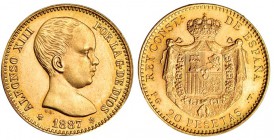 20 pesetas. 1887 *19-62. Madrid. PGV. VII-412. SC.
