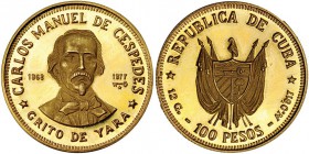 CUBA. 100 pesos. 1977. Carlos Manuel de Céspedes. KM-43. Prueba.