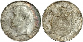 FRANCIA. 5 francos. 1855. A. KM-782.1. Pátina irregular. EBC.