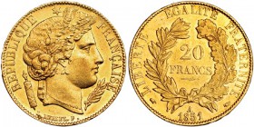 FRANCIA. 20 francos. 1851. A. KM-762. EBC.