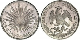 MÉXICO. 2 reales. 1842. Guadalajara. JG. KM-374.6. Acuñación algo floja. SC.