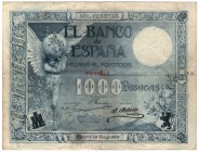 1000 pesetas. 5-1907. Sin serie. ED-B101. Sin restaurar. BC+. Raro.
