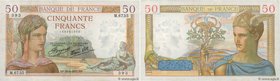 Country : FRANCE 
Face Value : 50 Francs CÉRÈS modifié 
Date : 26 août 1937 
Period/Province/Bank : Banque de France, XXe siècle 
Catalogue reference ...
