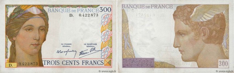 Country : FRANCE 
Face Value : 300 Francs 
Date : (06 octobre 1938) 
Period/Prov...
