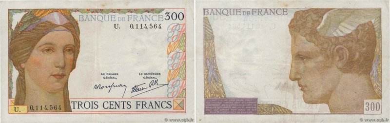 Country : FRANCE 
Face Value : 300 Francs 
Date : (09 février 1939) 
Period/Prov...