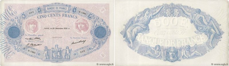 Country : FRANCE 
Face Value : 500 Francs BLEU ET ROSE 
Date : 26 décembre 1930 ...