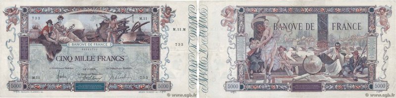 Country : FRANCE 
Face Value : 5000 Francs FLAMENG 
Date : 14 janvier 1918 
Peri...