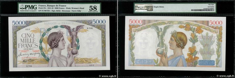 Country : FRANCE 
Face Value : 5000 Francs VICTOIRE Impression à plat 
Date : 09...