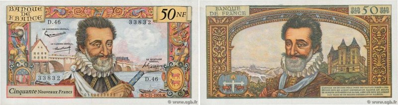 Country : FRANCE 
Face Value : 50 Nouveaux Francs HENRI IV 
Date : 05 novembre 1...