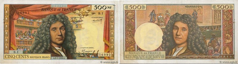 Country : FRANCE 
Face Value : 500 Nouveaux Francs MOLIÈRE 
Date : 02 juillet 19...