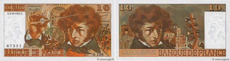 Country : FRANCE 
Face Value : 10 Francs BERLIOZ 
Date : 03 octobre 1974 
Period...