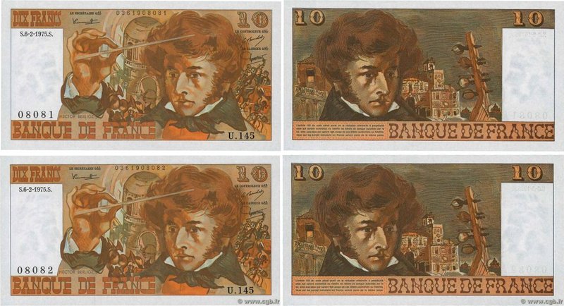 Country : FRANCE 
Face Value : 10 Francs BERLIOZ Consécutifs 
Date : 06 février ...