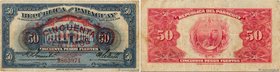 Country : PARAGUAY 
Face Value : 50 Centimos on 50 Pesos Fuertes 
Date : (1943) 
Period/Province/Bank : Banco de la Republica 
Catalogue reference : P...