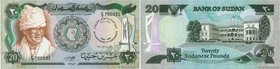 Country : SUDAN 
Face Value : 20 Pounds Commémoratif 
Date : 01 janvier 1981 
Period/Province/Bank : Bank of Sudan 
Catalogue reference : P.22 
Alphab...