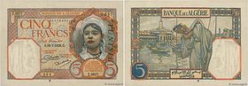 Country : TUNISIA 
Face Value : 5 Francs 
Date : 10 juillet 1925 
Period/Province/Bank : Banque de l'Algérie 
Catalogue reference : P.8a 
Additional r...
