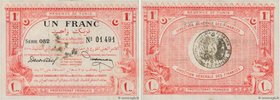 Country : TUNISIA 
Face Value : 1 Franc 
Date : 03 mars 1920 
Period/Province/Bank : Régence de Tunis 
Catalogue reference : P.49 
Additional referenc...
